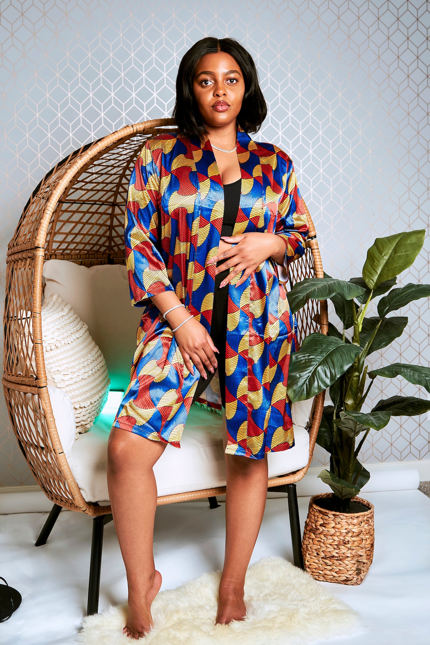 African Print Robe